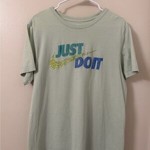 Nike Light Green Tee with Blue and Yellow Graphic